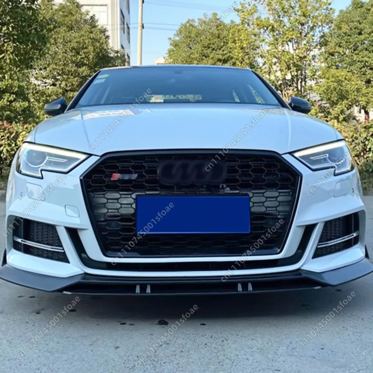 

Глянцевый черный сплиттер-диффузор переднего бампера для Audi A3 S3, тюнинг-комплект 2017-2020