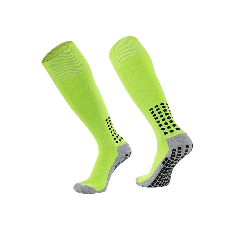 Calcetines largos de fútbol antideslizantes para hombre, medias de tubo de entrenamiento profesional, toalla de silicona gruesa, parte inferior