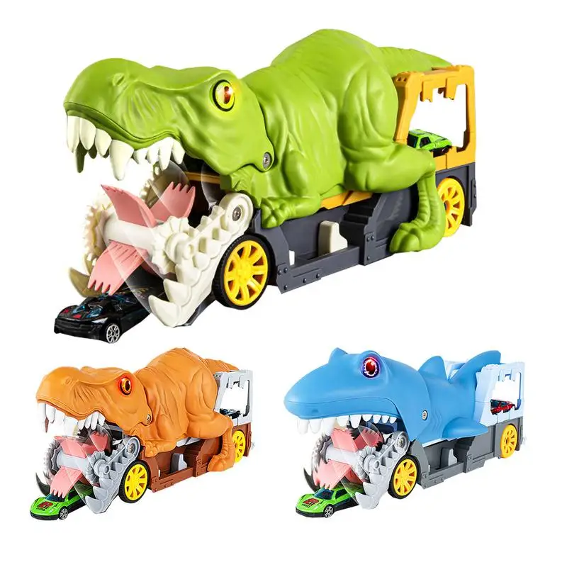 

Dinosaur Swallowing Car Dino Transporter Hauler Toy With Sound And Light Play Trucks For Kids 4-6 Years Old Transport toys gifts