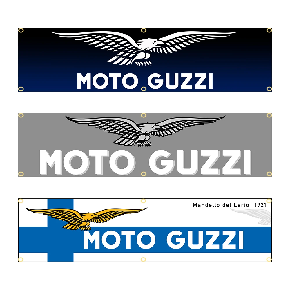 60X240cm Italy Moto Guzzi Motorcycle Banner Flag Polyester Printed Garage or Outdoor Decoration Tapestry