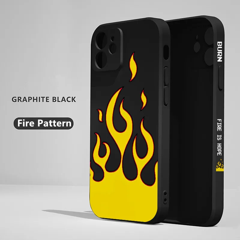 For Samsung Galaxy S21 Plus Phone Cover Samsung Galaxy S21 Ultra S23 S22 S20 FE Note 20 Yellow Fire Silicone Back Cover Cases