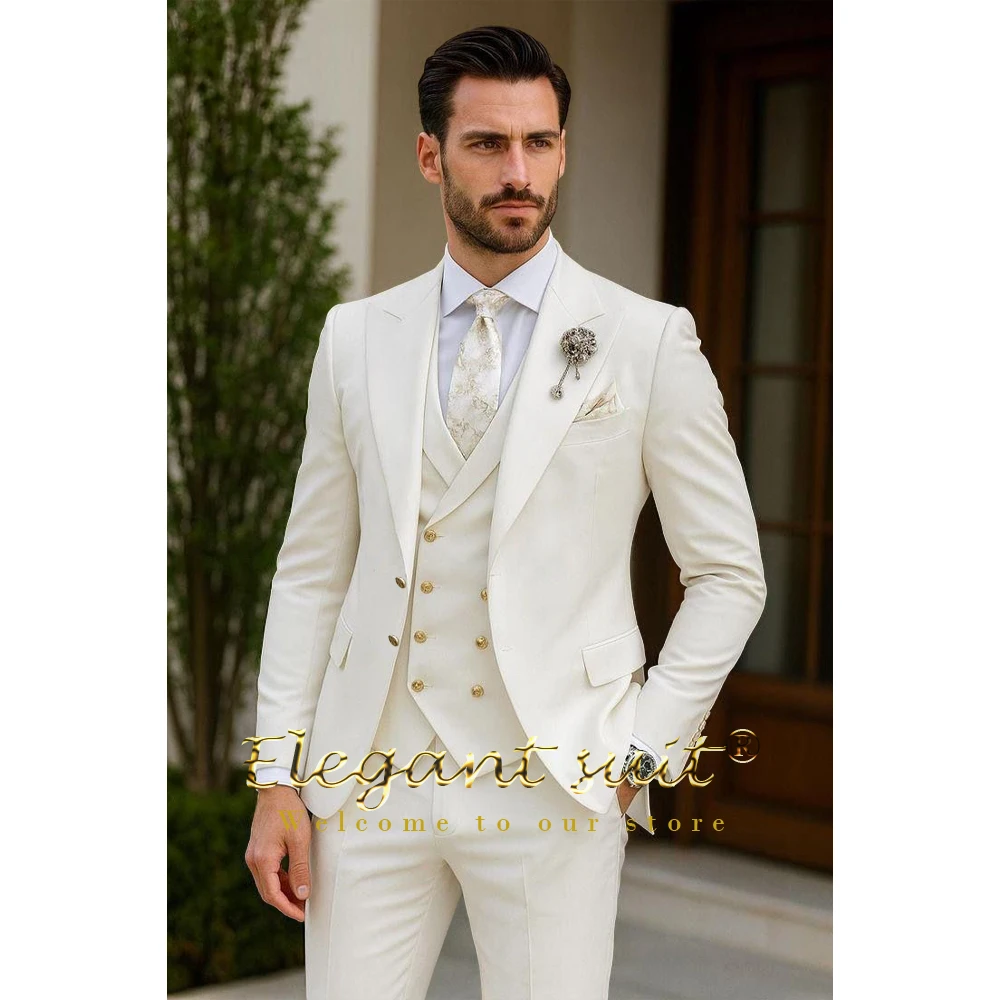 

Мужской индивидуальный костюм-тройка: двубортный жилет, пиджак и брюки для свадеб и торжественных мероприятий