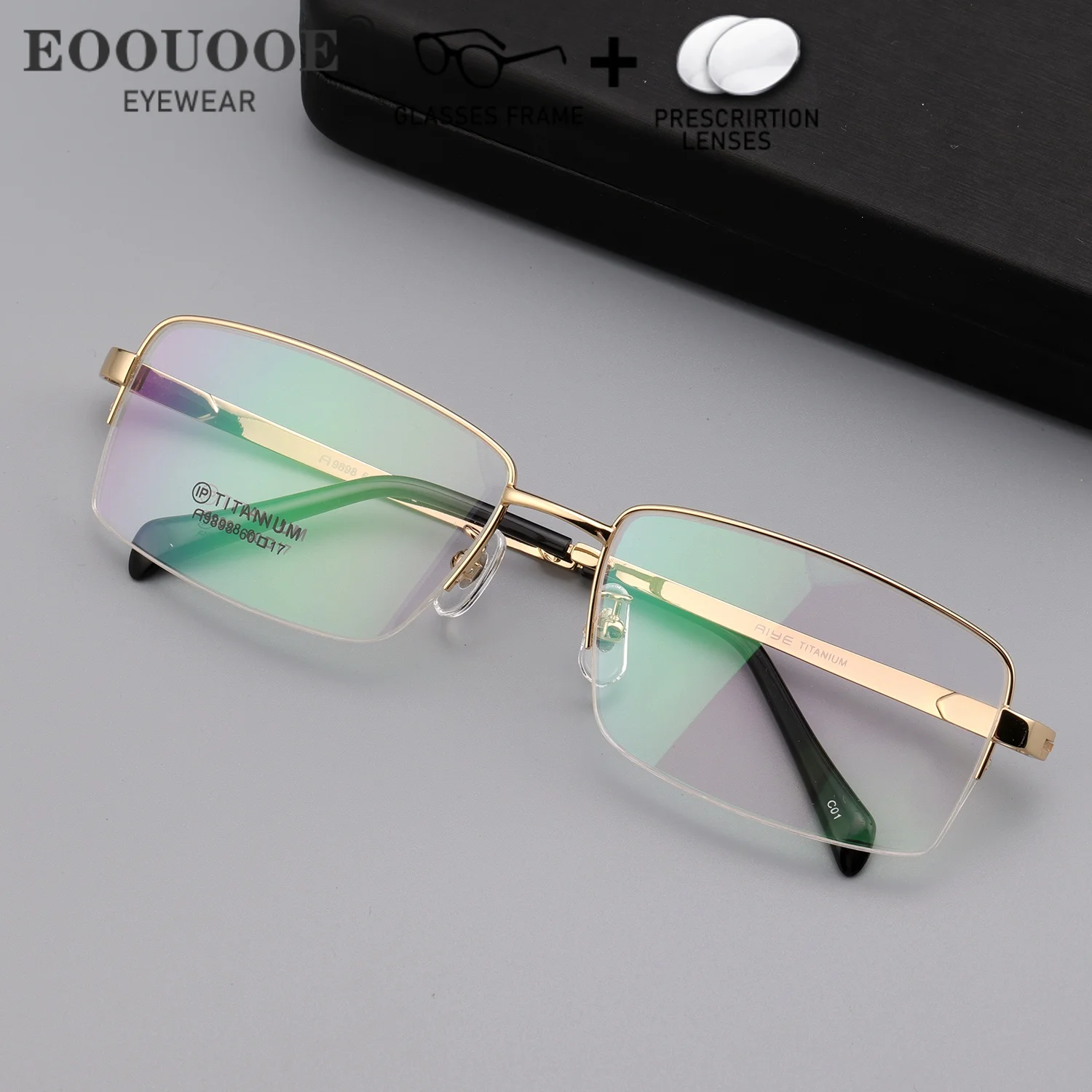 60mm Width Lenses Glasses Pure Titanium Optical Eyewear Prescription Myopia Hyperopia Progressive Anti-reflective Eyeglasses
