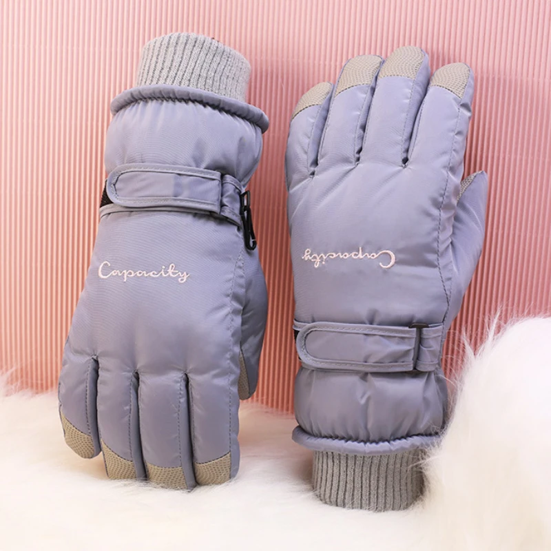 Autumn Winter Women Fashionable Thin Warm Gloves Soft Plus Velvet Built-in Touch Screen Bike Warm Windproof Suede Upper Leather