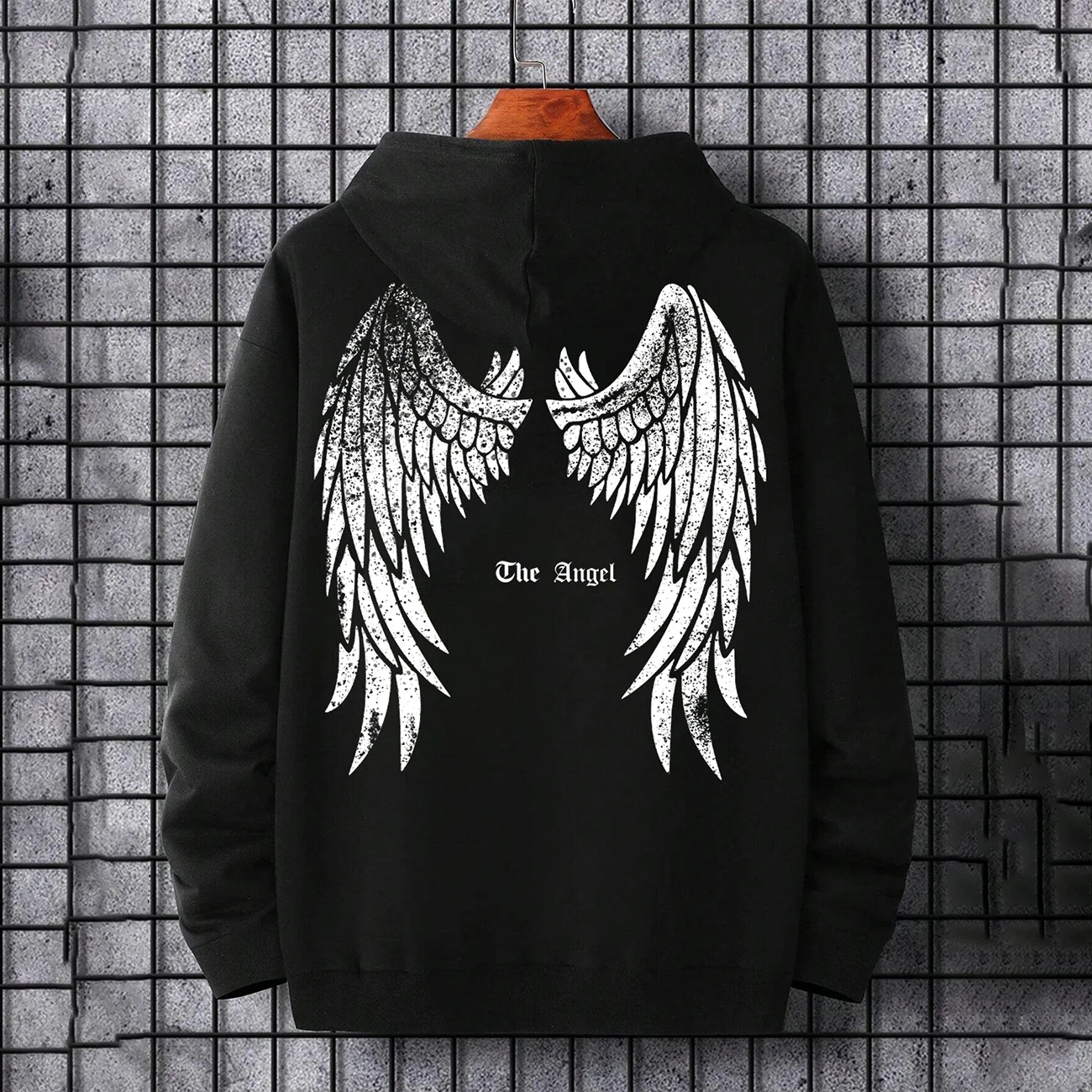 

2024 New Angel Wings Printed Men Hoodie Cross Graphics Fashion Casual Hoodies Sweatshirt Oversized Cool Women Sports Streetwear