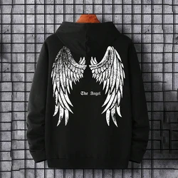 2024 New Angel Wings Printed Men Hoodie Cross Graphics Fashion Casual Hoodies Sweatshirt Oversized Cool Women Sports Streetwear