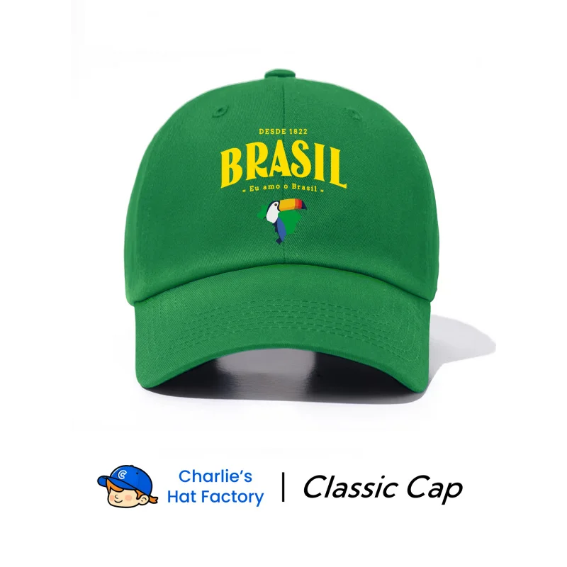 1 pc Brasil Printed Baseball Cap, Stylish Trendy Classic Soft Sweatband Adjustable Size
