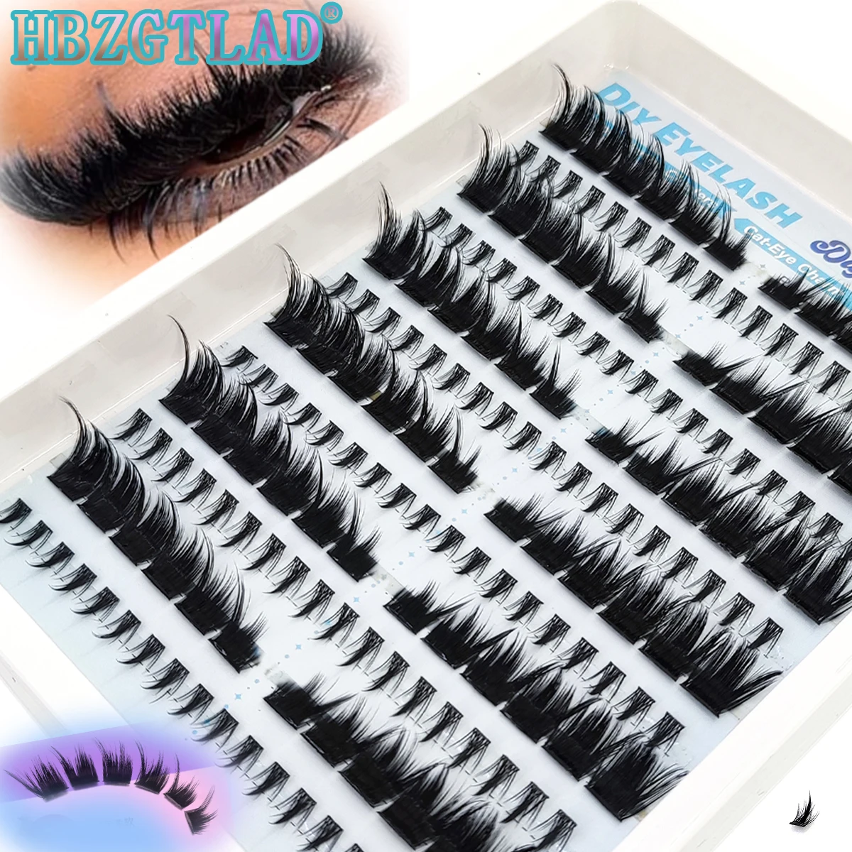 Nuevas extensiones de pestañas dramáticas en racimo, pestañas inferiores, tira de visón artificial, pestañas individuales, extensiones de pestañas efecto ojo de gato, pestañas de hadas DIY