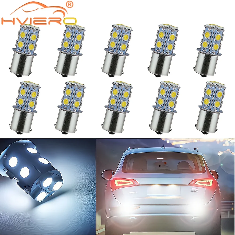 10PCS 1156 13smd Car Multicolor White Brake Parking Tail License Plate Lights Turn Signal Lamp Auto Rear Reverse Bulb Waterproof