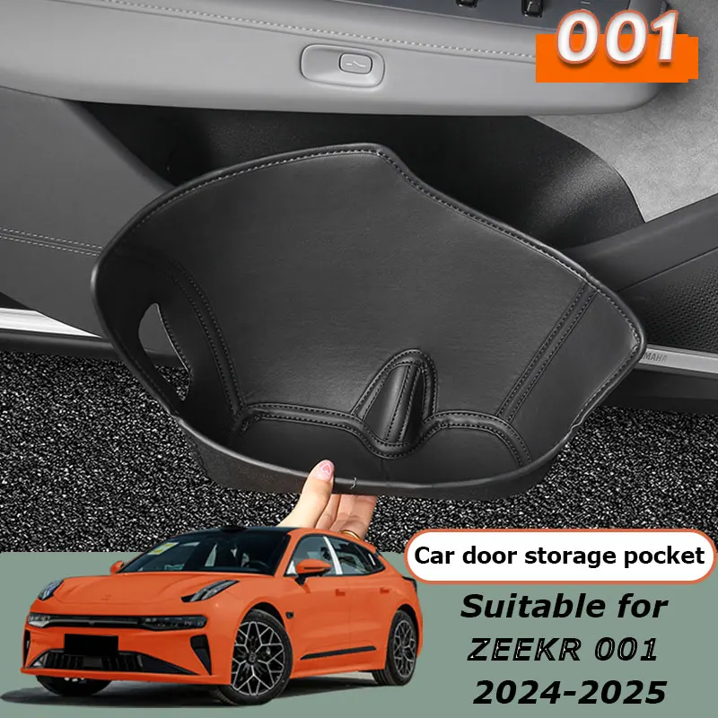 

Для ZEEKR 001 2024 2025 автомобильный Стайлинг дверной ящик для хранения передней и задней двери сумка для хранения внутренний кожаный карман автоаксессуары