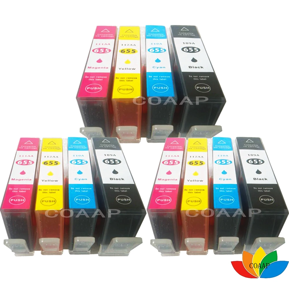 Compatible HP 655 hp655 Ink Cartridge FOR HP Deskjet 3525 4615 4625 5525 6520 6525 6625 Printer, CZ109AE CZ110AE CZ111AE CA112AE