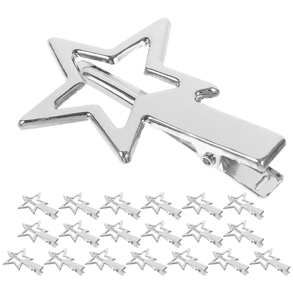 

20 шт. заколок для волос в форме звезды, металлические зажимы для надежной фиксации челки, маленькие заколки-зажимы, милые аксессуары для женщин и девочек