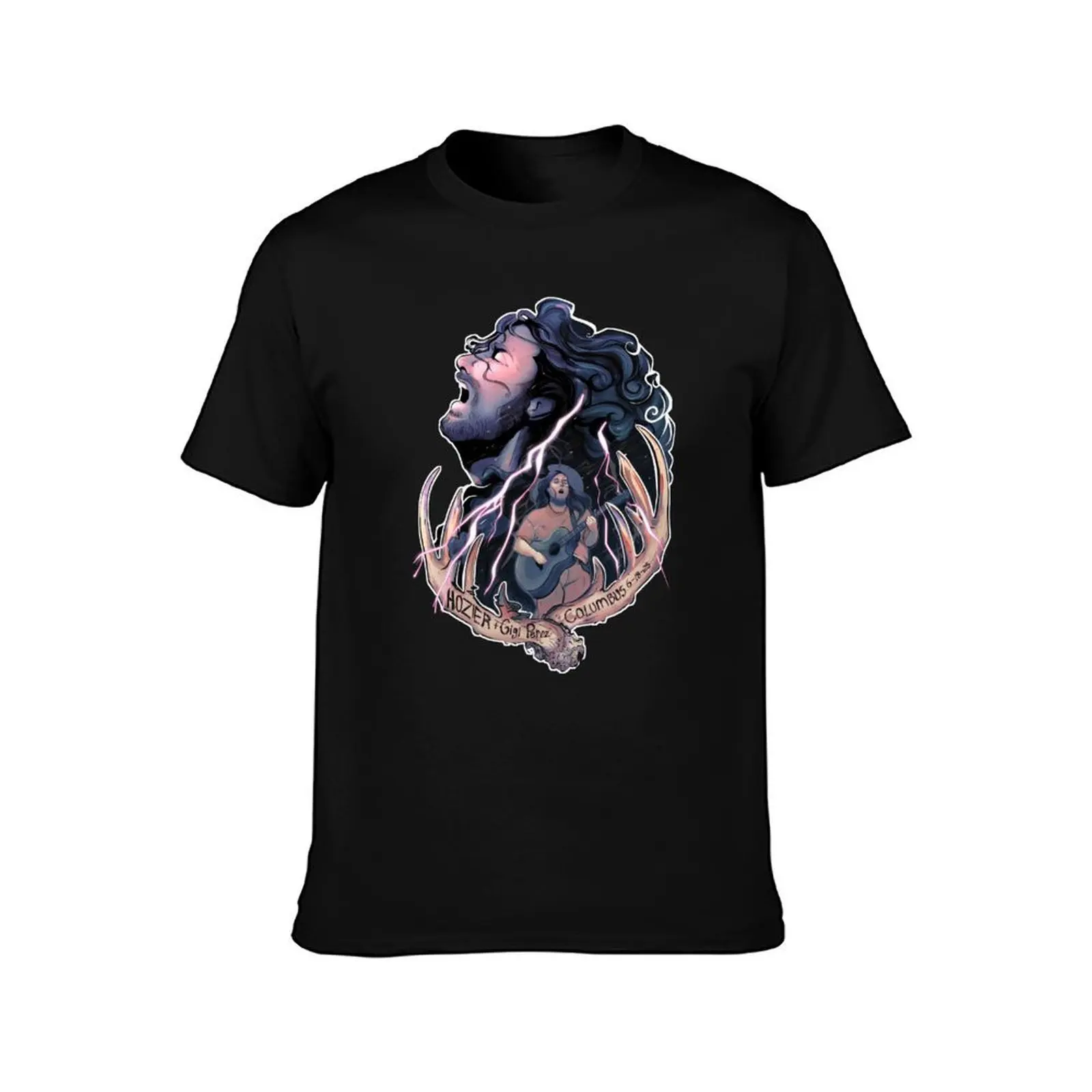 Hozier and Gigi Perez Columbus Storm T-Shirt Quick Dry Training Short Sleeve Tee T-Shirt