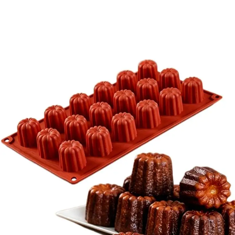 1Pcs Muffin Cupcake Baking Tray Bordelais Fluted Cake Pudding Mold 8/18 Holes Caneles Silicone Mold DIY Baking Kitchen Accessor