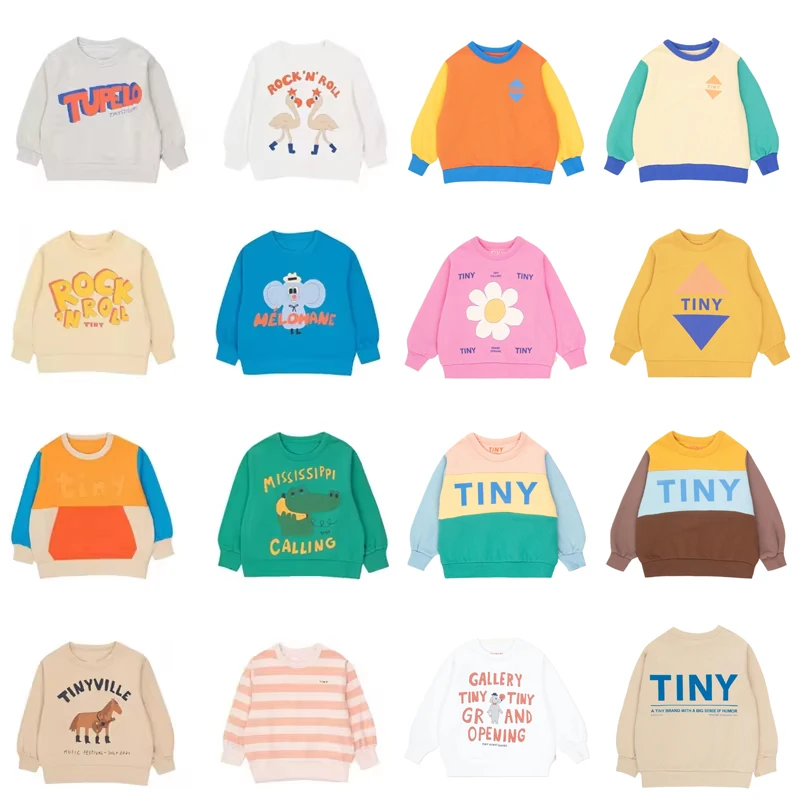 

2025 new autumn winter kids sweatshirts TC boys girls cute print sweaters baby child cotton outwear tops clothing