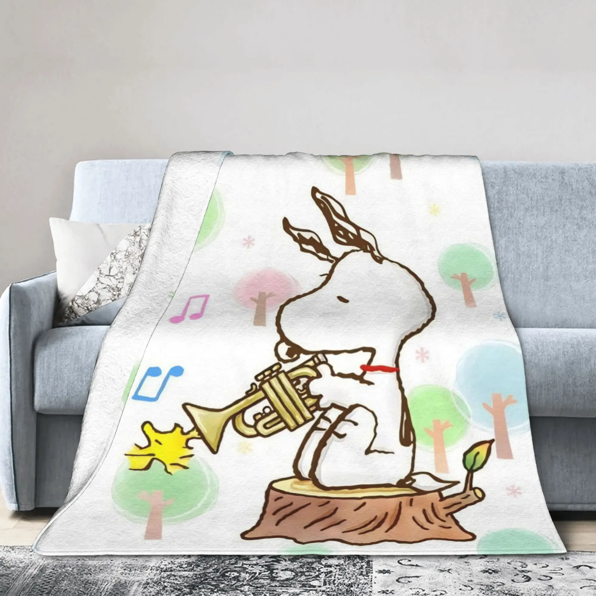 Cartoon Cute S-Snoopys Blankets  Flannel Funny Warm Throw Blanket for Coverlet Autumn/Winter