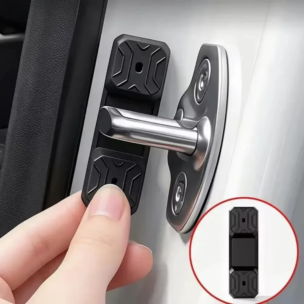 4pcs Silicone Magnetic Car Door Shock Absorber Shock Absorbing Sound Deadening Door Damper Cushion Anti-Vibration Universal