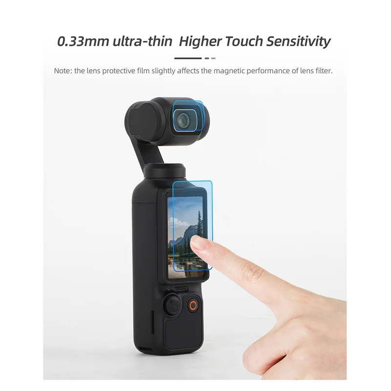 ABFN-For Osmo Pocket 3 ملحقات الفيلم المقسى متعددة الوظائف طبقة رقيقة واقية عدسة شاشة HD فيلم مقاوم للانفجار ، مجموعة Durab #4