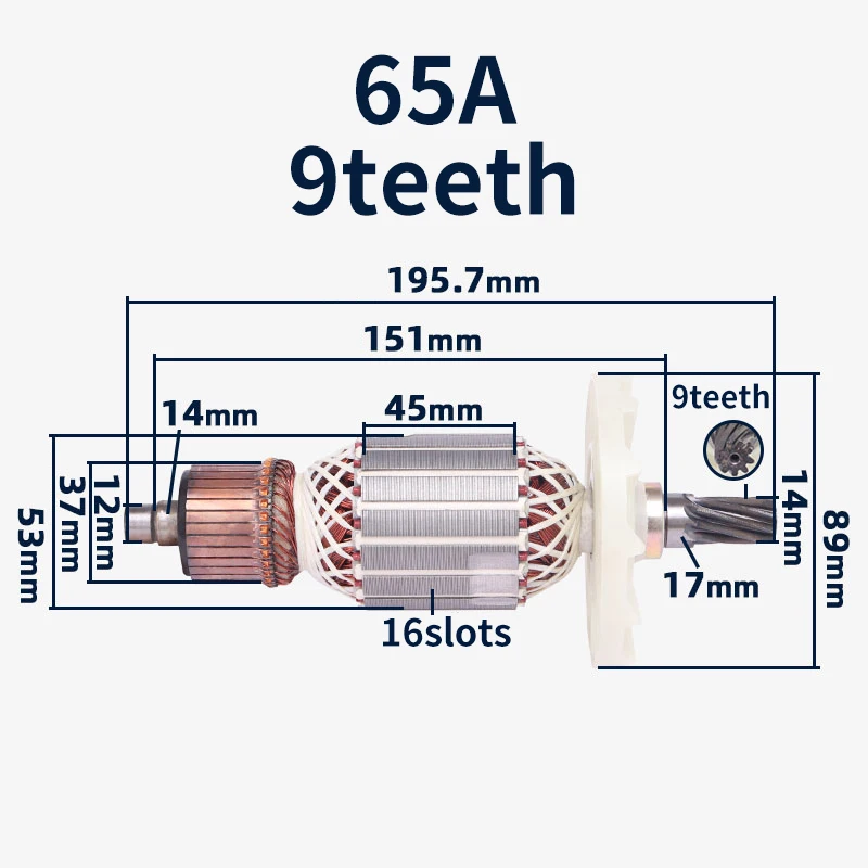 Imagem -02 - Broca de Impacto Picareta Elétrica Acessórios Âncora Armadura Ac220240v Rotor para Hitachi Ph65a Ph65a 85a 75a 95a Dentes Dentes