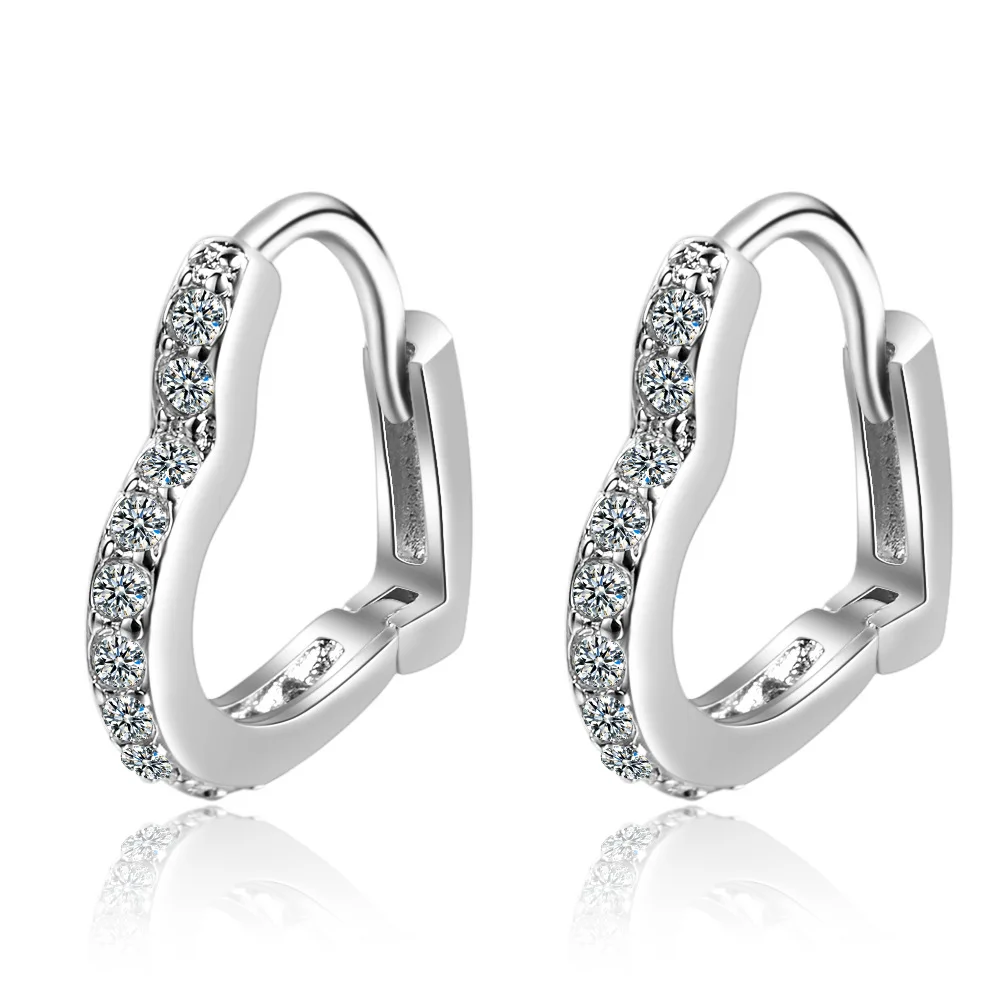 Neue Ohrringe aus 925er-Sterlingsilber, Moissanit-Herz für Frauen, exquisite Freundin, Hochzeit, Verlobung, Schmuck, modische Geschenke