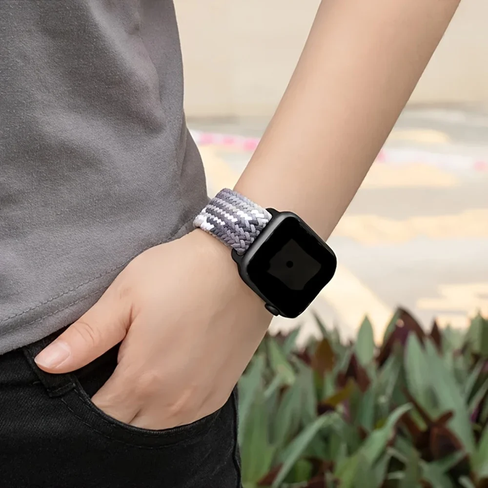 Cinturino intrecciato per Apple watch 10 cinturini 46mm 42mm 44mm 45mm 4140 mm Bracciale correa in nylon serie iWatch 8 9 5 SE 6 7 Ultra 2 49mm