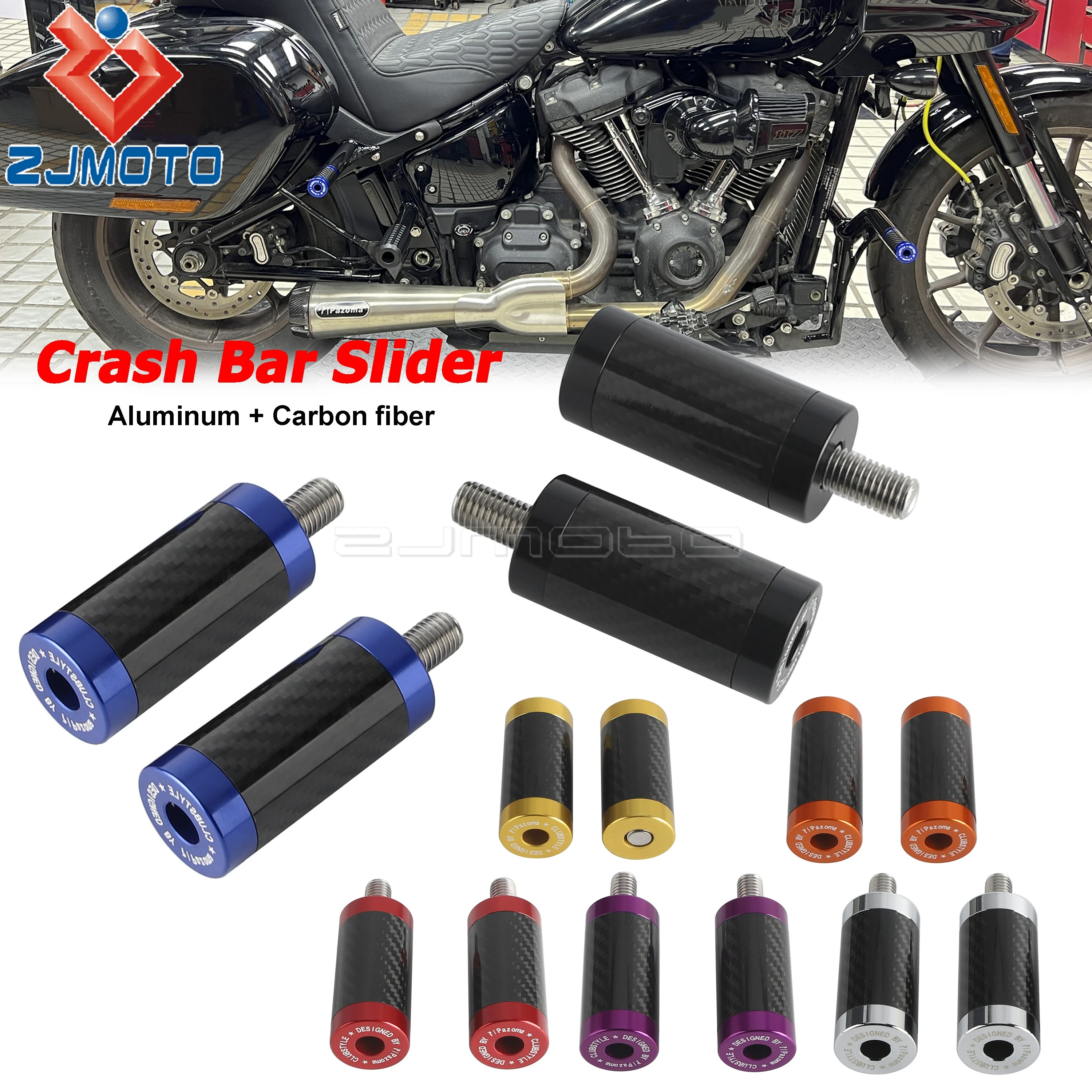 

Motorcycle 1 1/4 inch Crash Bar Sliders For Harley 32mm Bumper End Highway Bars Cap Silder M12×1.75mm Inner Hexagon Screws Mount