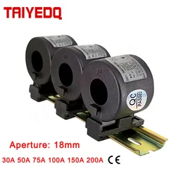 3pcs Clamp current sensor transformer core KCT 50A 75A 100A 150A 200A Din Rail CT sensor  Mini AC Waterproof Current Transformer