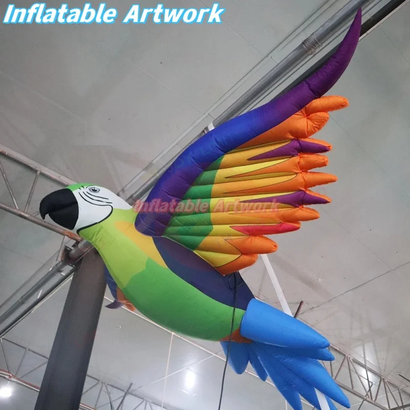 Custom Made 3 Meters Length Hanging Large Inflatable Parrot for Scream Party Decorations Toys