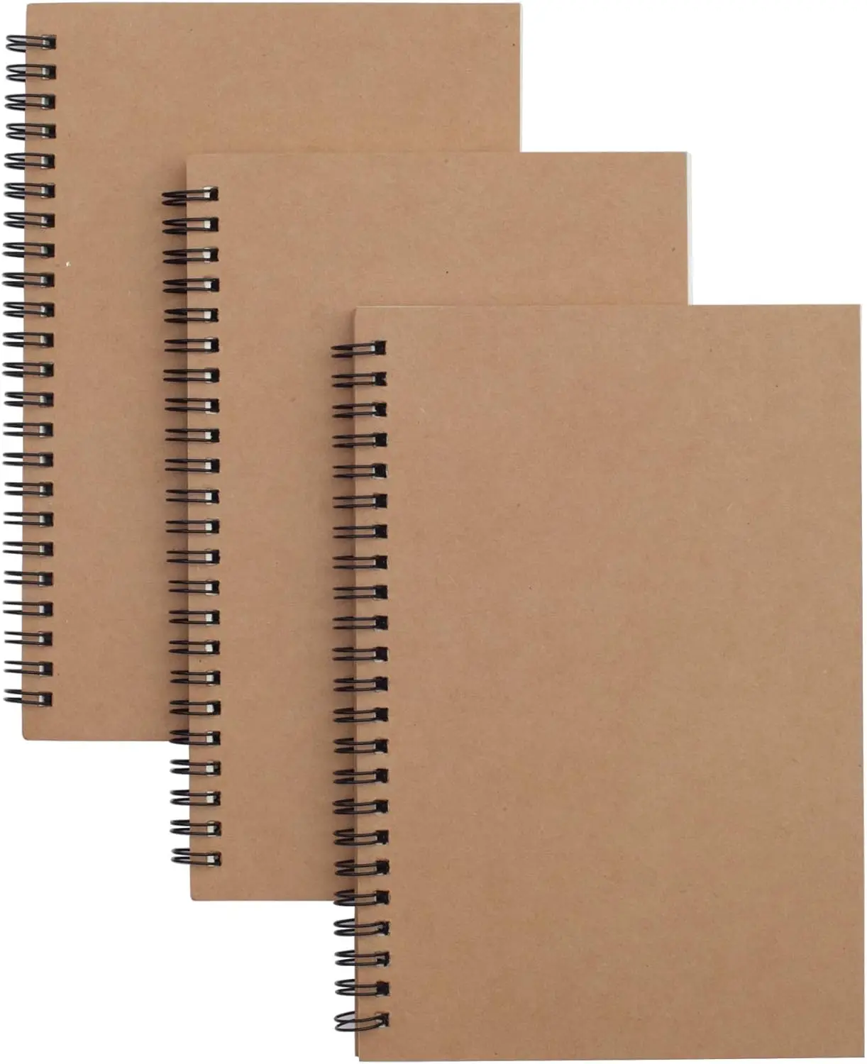 

Набор из 3 блокнотов с мягкой обложкой, на спирали, в линейку, 100 страниц, коричневые, 8.25x5.55 дюймов, для школы, путешествий, дома
