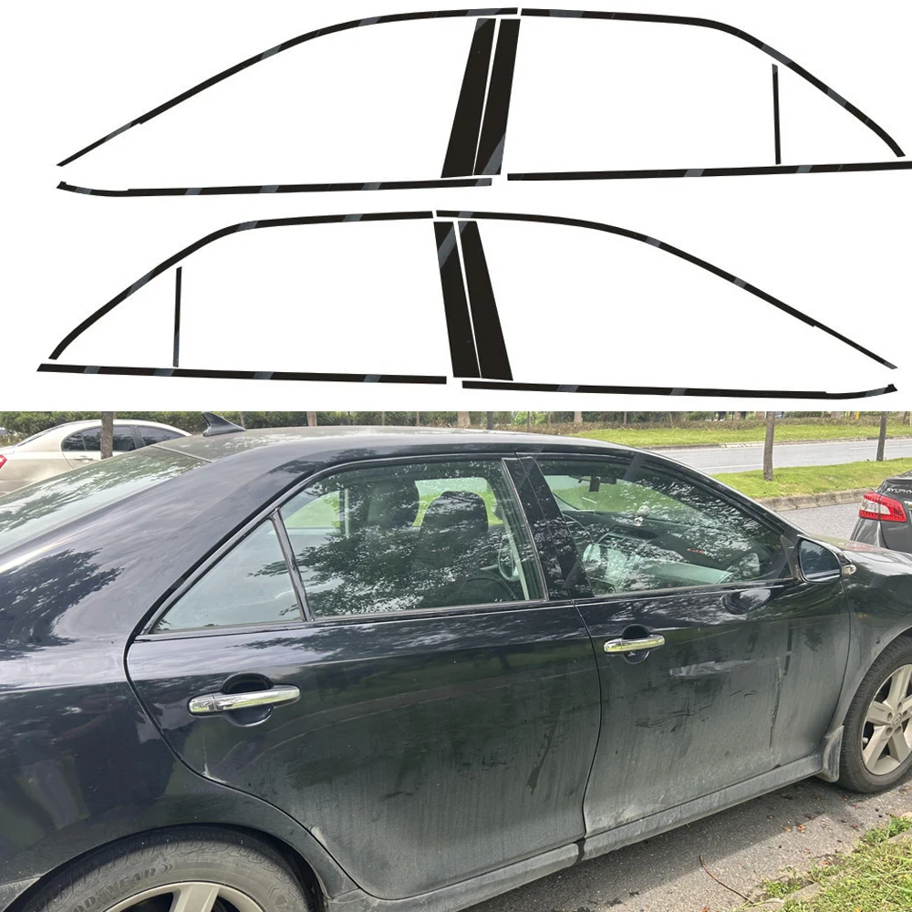 

Chrome Delete Blackout Overlay For Toyota Camry XV50 2012-2016European versi Window Trim Glossy Black Sticker