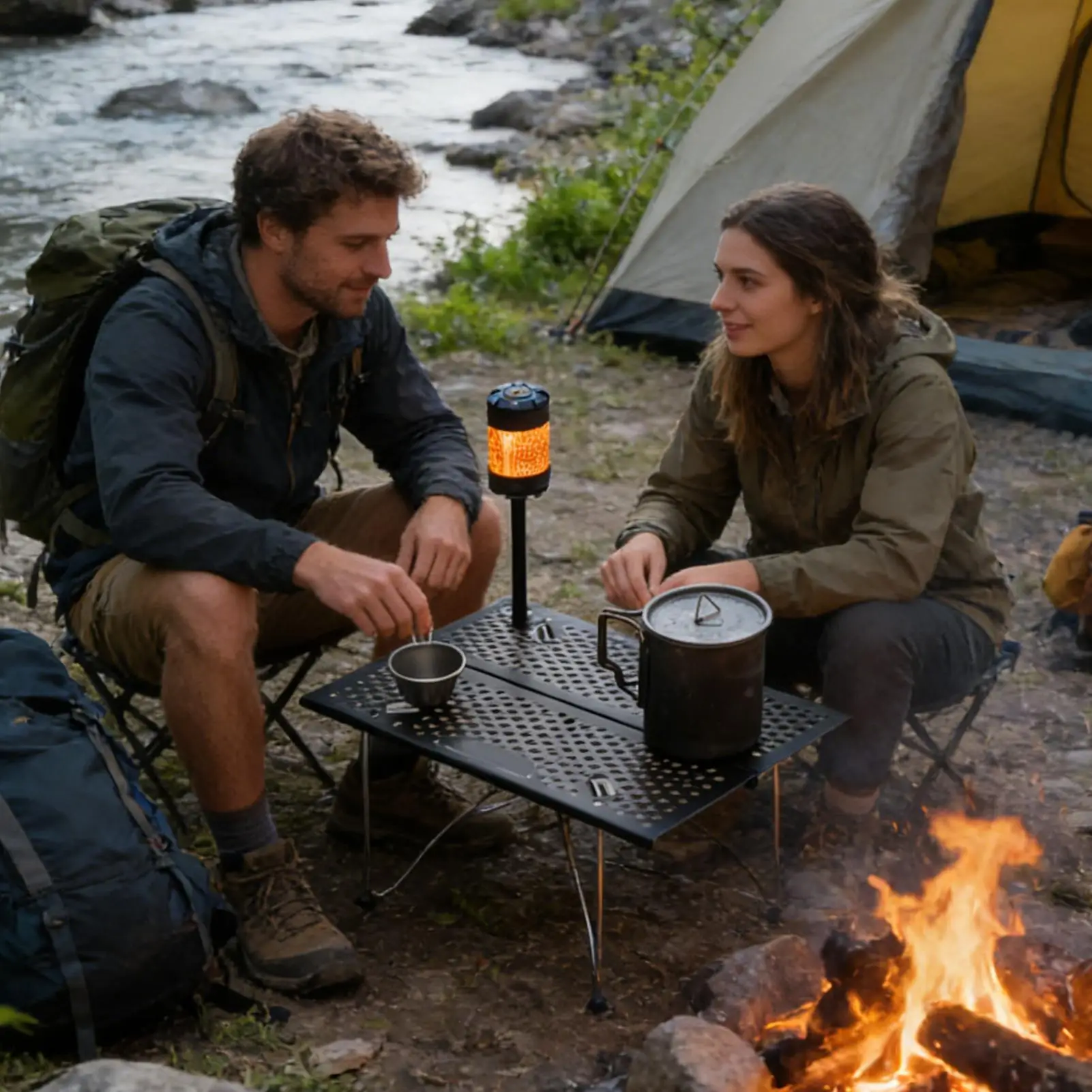 

Складной уличный стол: легкий, компактный, всепогодный, с X-образной опорой, для кемпинга, кухни, походов и рыбалки (для использования в помещении и на улице)