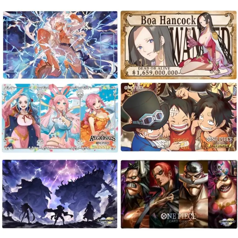 One Piece Card Pad Monkey D Rufy Boa Hancock Nefertari Vivi Nami Portgas Ace Opcg Fai da te Tappetino da battaglia in gomma Anime Action Toy Figure