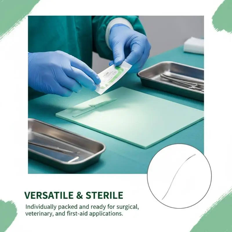 Nylon Suture Practice Kit 2.0 3.0 4.0 12PCS Sterile Surgical Needle Medical Thread for Training Scenarios