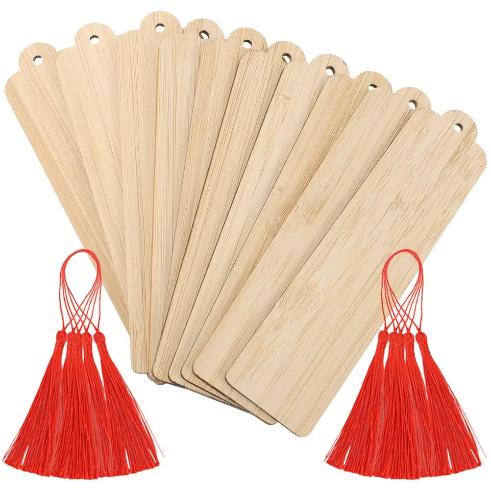 DIY Bookmark Materials Wooden Reading Marks Blank Bookmarks Craft Supplies Page Markers H made Hanging Tags Engraved Unfinished