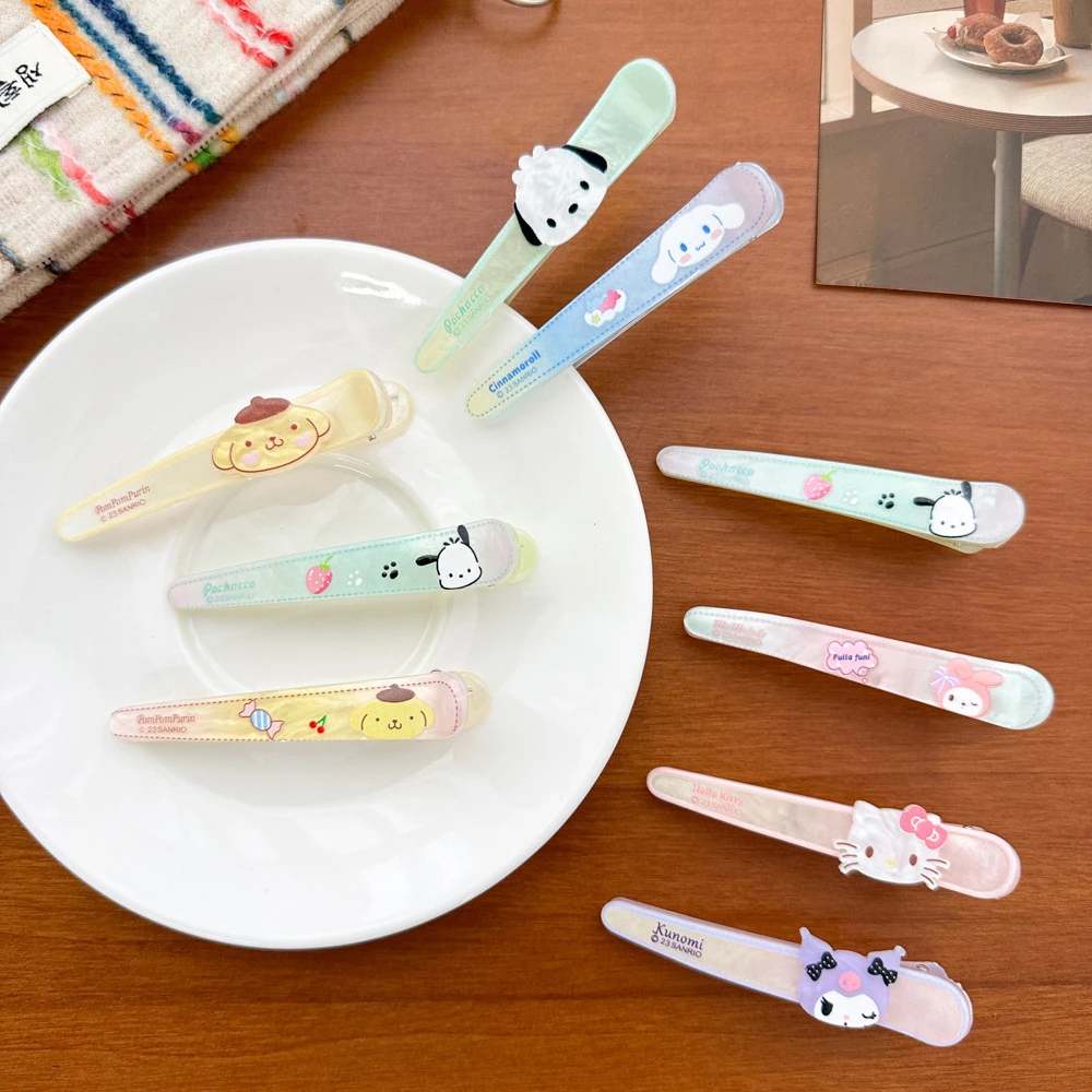 MINISO Sanrio Hair Clips Anime Hair Clip My Melody Kuromi Cinnamoroll Pochacco Hairpin  Cartoon Artistic Girl Hair Accessories