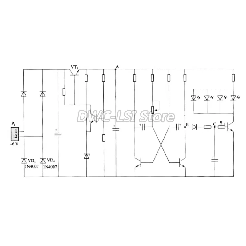 Four-way Breathing Lamp Circuit LED Flashing Lamp Electronic Product Installation And Debugging Taching Training Welding kit DIY