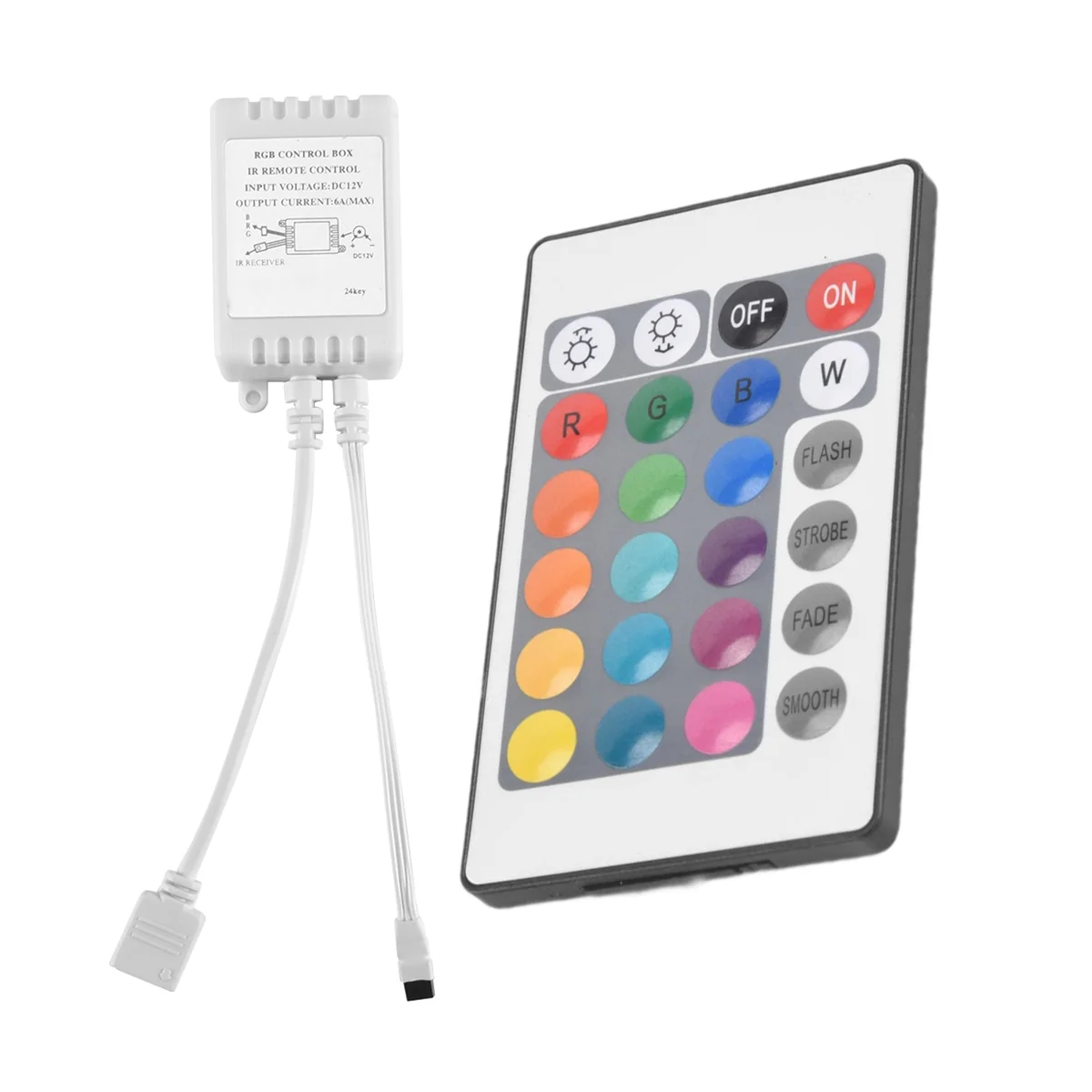 Control remoto de 24 teclas + controlador LED DC12V Caja de control RGB_BSH