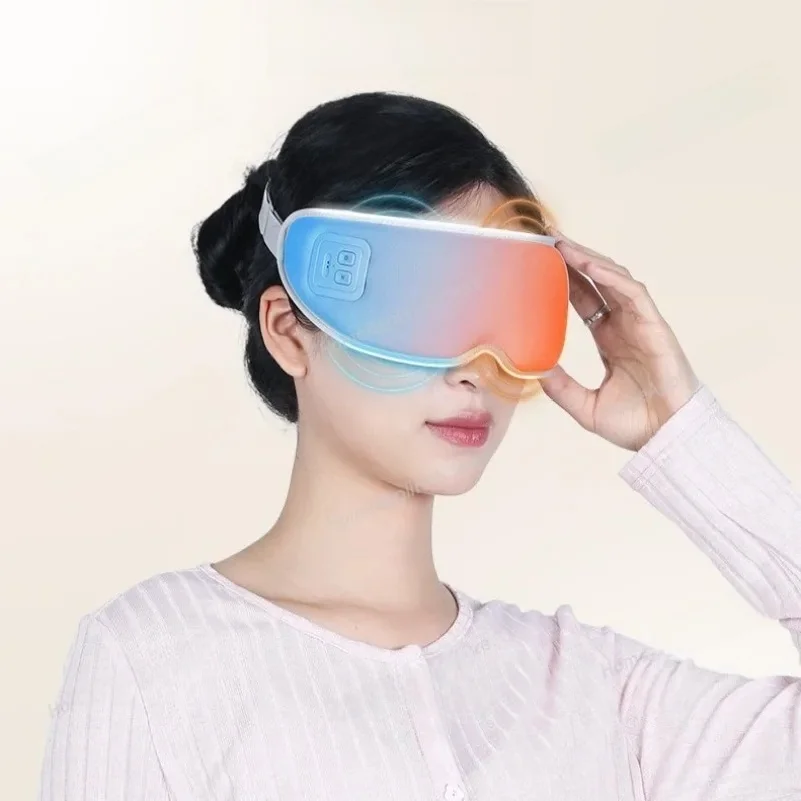 

Foldable Rechargeable Eye Massager with Hot Compress Multi-Frequency Vibration Eye Mask for Relieving Stress Improving Sleep