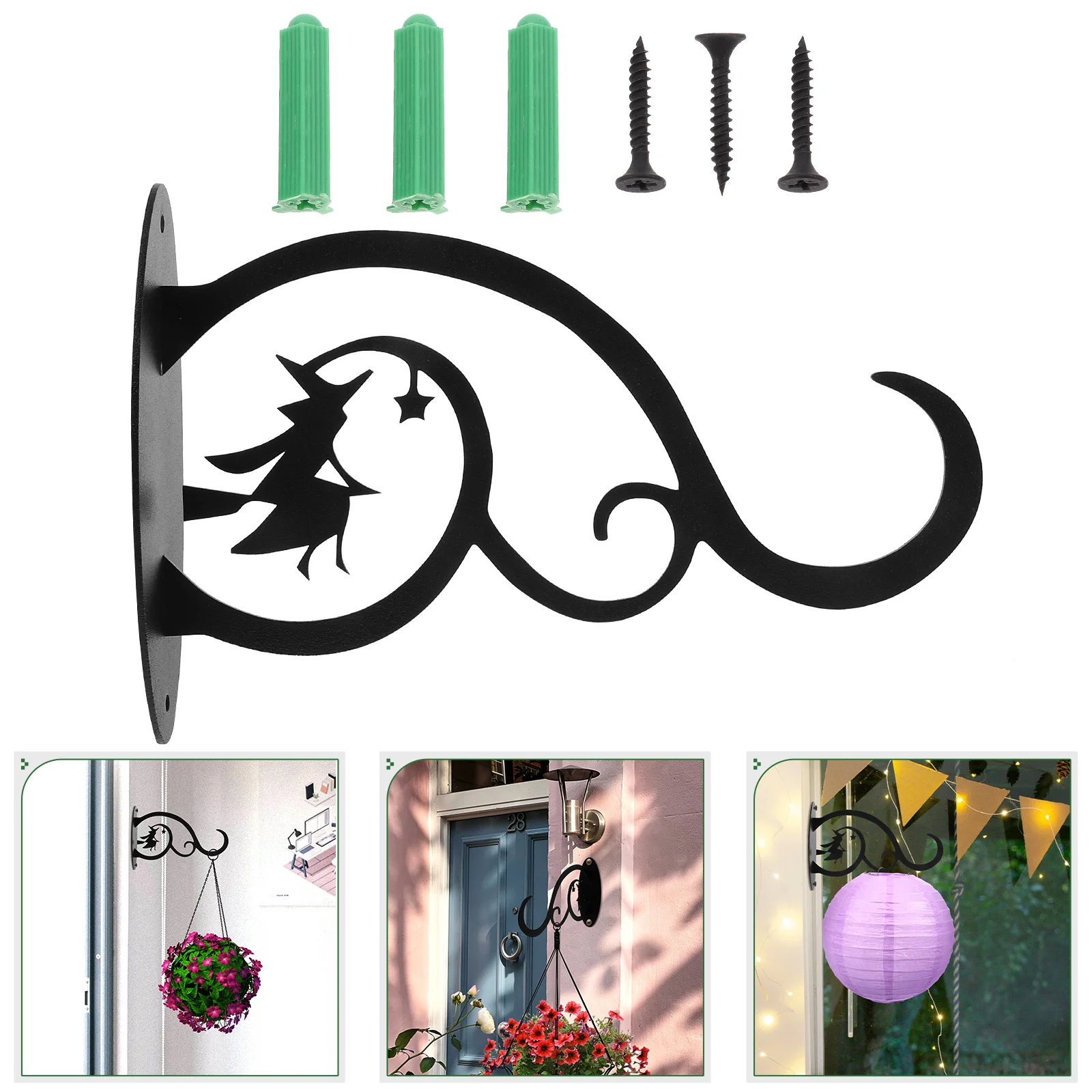 

Outdoor Flower Stand Hook Coat Hangers Home Hanger Halloween Lantern Iron Bird Feeder Gardening Planter Hanging Bracket