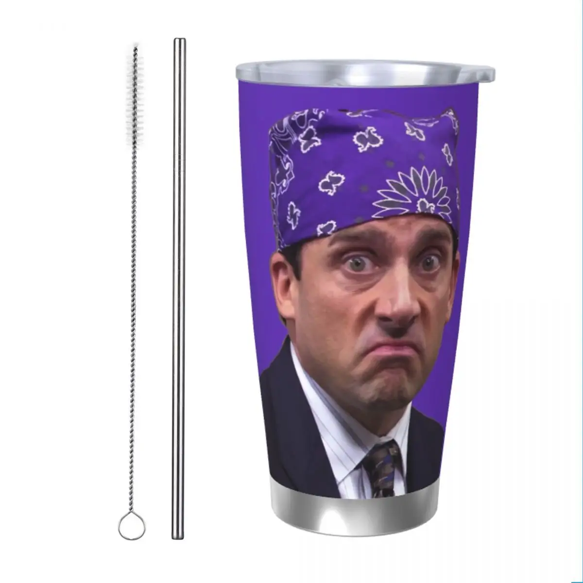 Prison Michael Scott Insulated Tumbler with Lid The Office Stainless Steel Thermal Mug Office Home Hot Cold Drinks Cups, 20oz