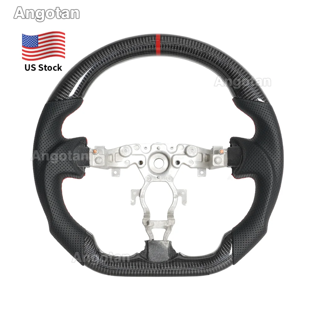 

100% Real Carbon Fiber Steering Wheel for Nissan 370Z 2008-2020 – Perforated Leather with Red Stitching