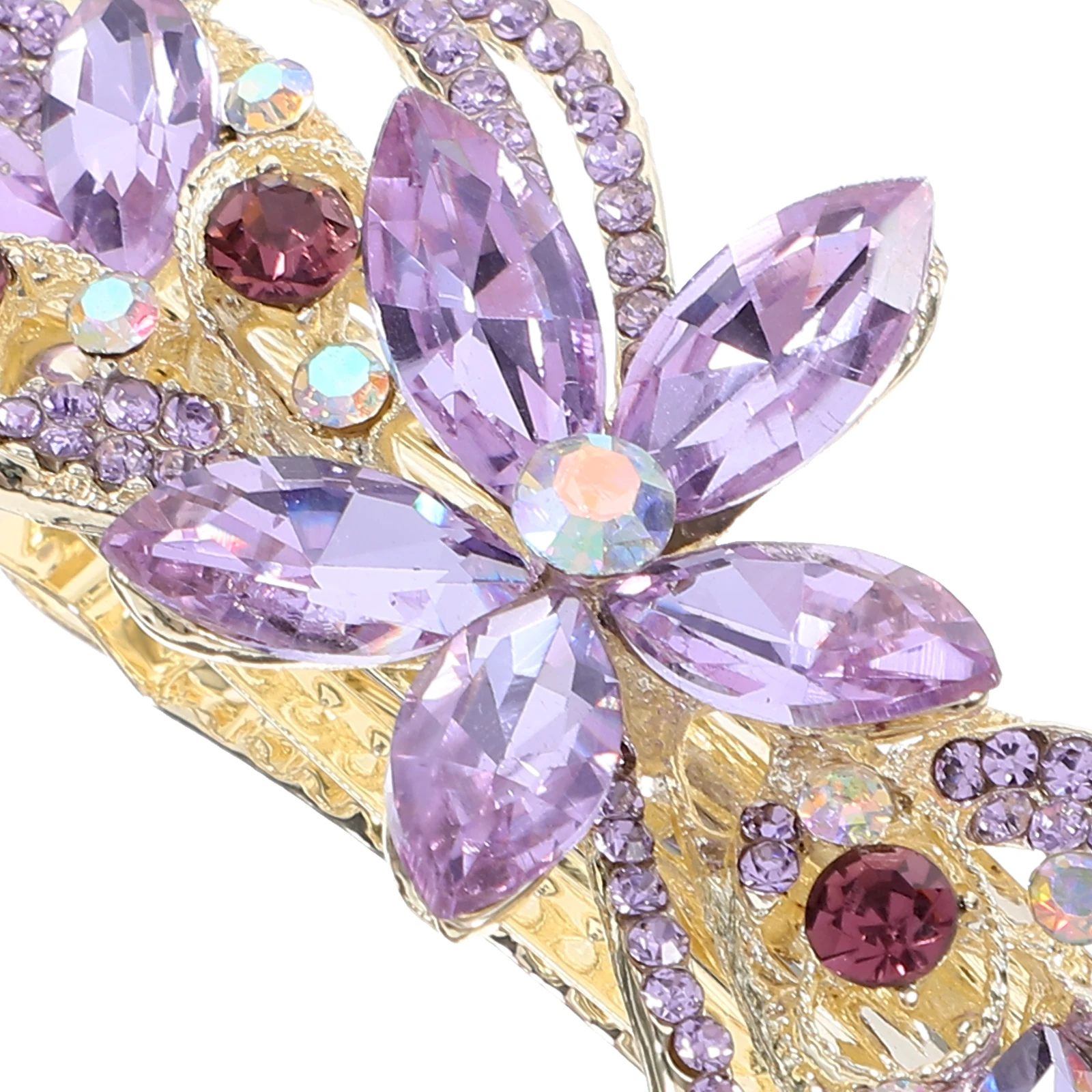 

Elegant Rhinestone Barrette Hair Clip Spring Ponytail Holder Sparkling Jewel Hair Accessories Stylish Bling Bridal Party Banquet