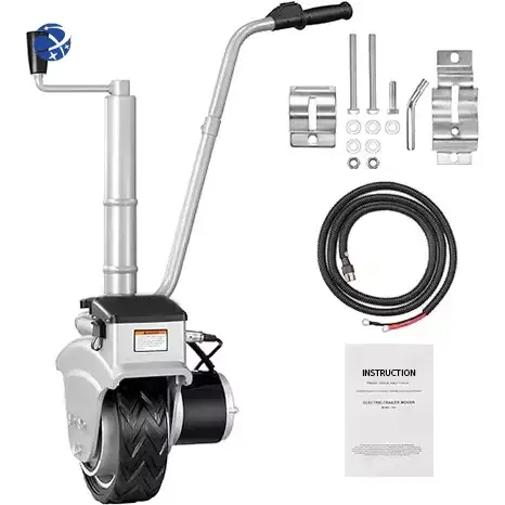 12V 350W 전기 5000lbs 트레일러 돌리 무버 견인 조키 싱글 휠 높이 조절 클램프 트레일러 RV 보트용