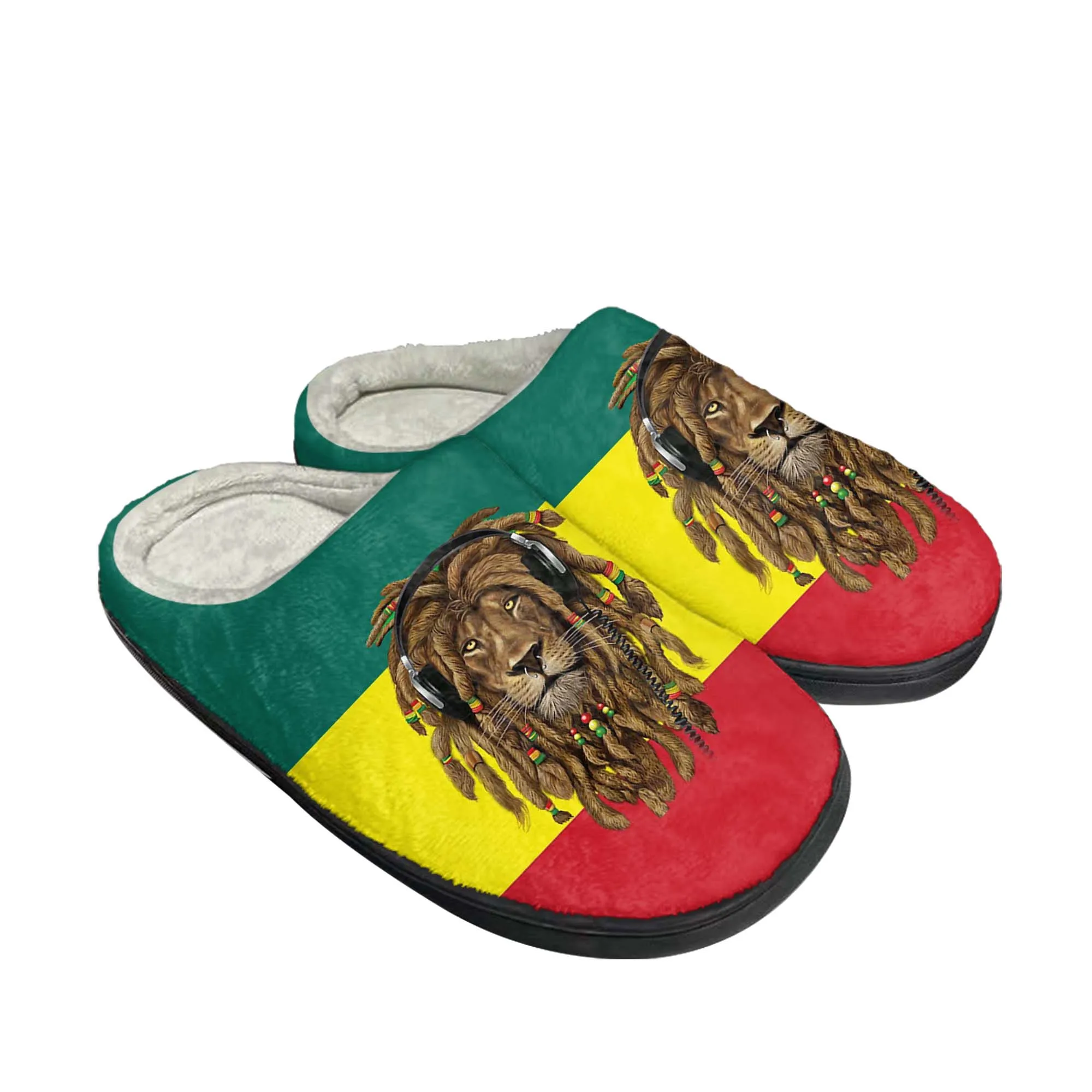 

Reggae Rastafarian Rasta Rastafari Lion Of Judah Home Cotton Custom Slippers Mens Womens Sandals Plush Casual Keep Warm Shoes