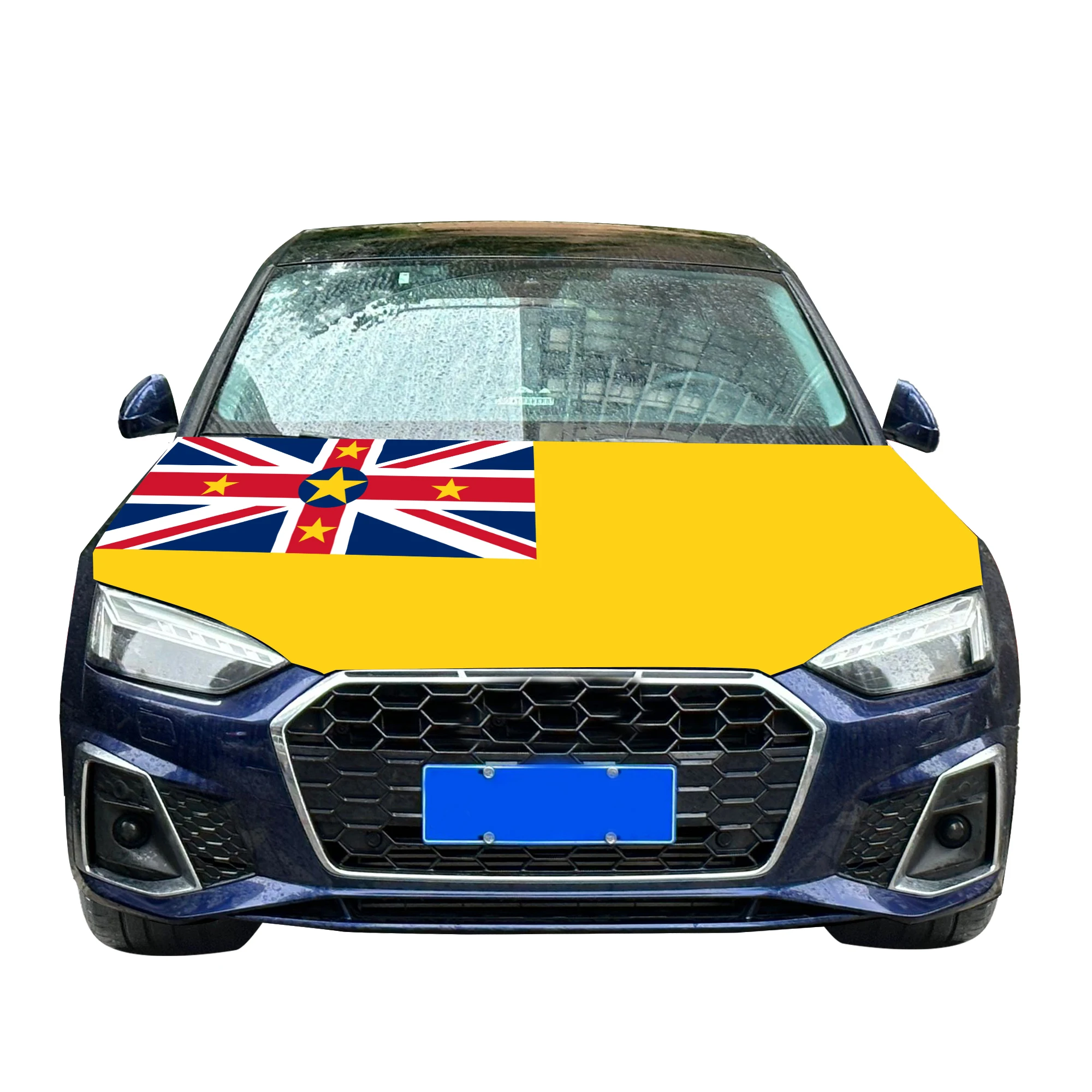 Niue Car Hood Cover Flag  Universal Size Elastic Polyester 120x150cm for Car Decor