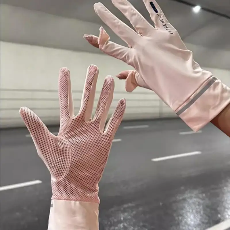 Damen-Sonnenschutzhandschuhe, 1 Paar, Netzstoff, rutschfest, für den Sommer, dünne Handschuhe, UV-Schutz, zum Fahren, Radfahren, Bildschirmkompatibel – Detail 7
