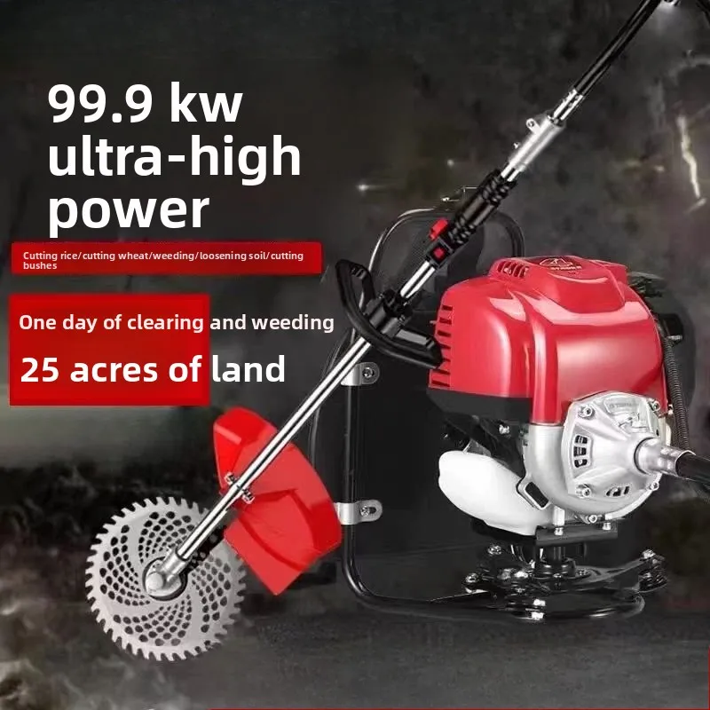 Lawn mower four-stroke multi-functional small household loosening soil trenching weeding harvester