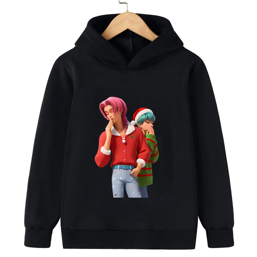 عيد ميلاد سعيد! سويت شيرت بغطاء للرأس للفتيات والأولاد من Witch Hunt، بلوفر عيد الميلاد، بلوفر للعطلات، سويت شيرت من النوع الثقيل #3