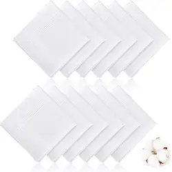 5PCS Pure White Hankerchiefs 100% Cotton Handkerchiefs Women Men 40cm*40cm Pocket Square Wedding Plain DIY Print Draw Hankies