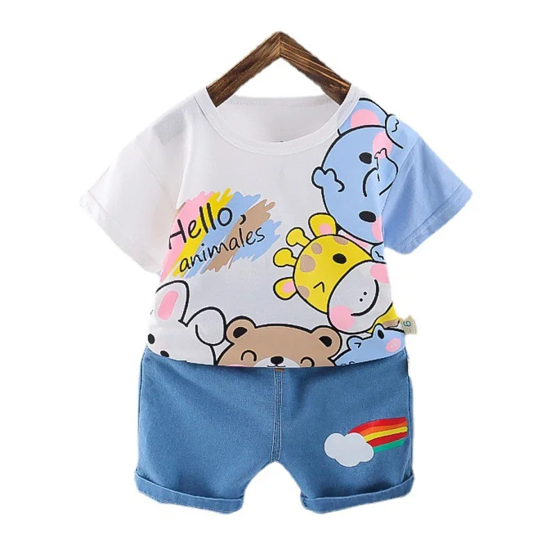 New Summer Baby Girl Clothes Suit Children Boys Cartoon T-Shirt Shorts 2Pcs/Sets Toddler Sports Costume Outfits Kids Tracksuits